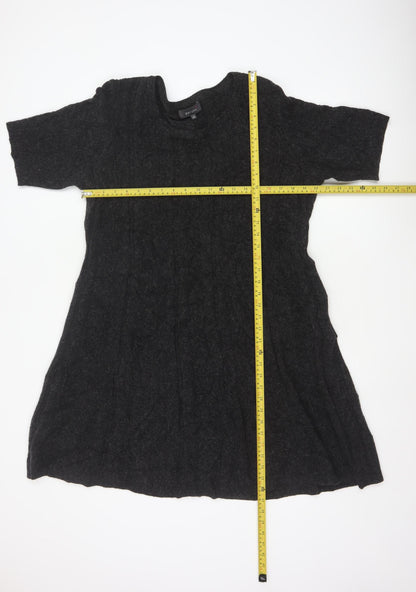 Per Una Women Black Wool Blend A-Line Jumper Dress UK 20 Knit