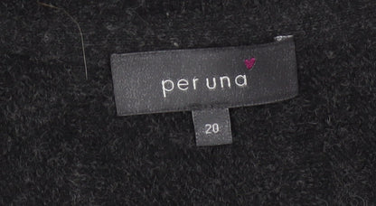 Per Una Women Black Wool Blend A-Line Jumper Dress UK 20 Knit