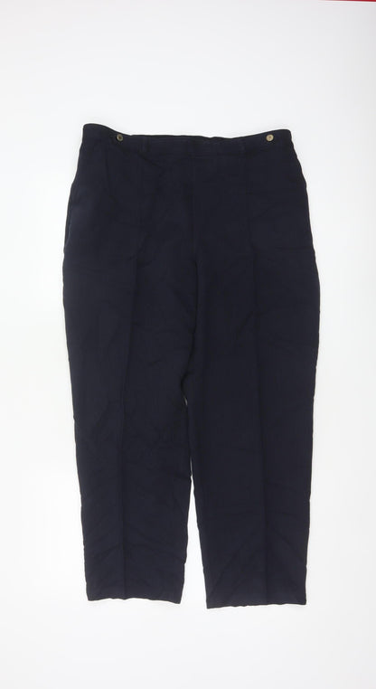 M&S Women’s Black UK 16 Short Straight Leg Elastic Waist Trousers