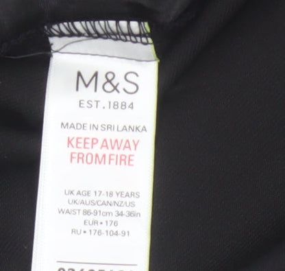 Marks & Spencer Boys Black 18+ Slim Leg School Trousers NWT