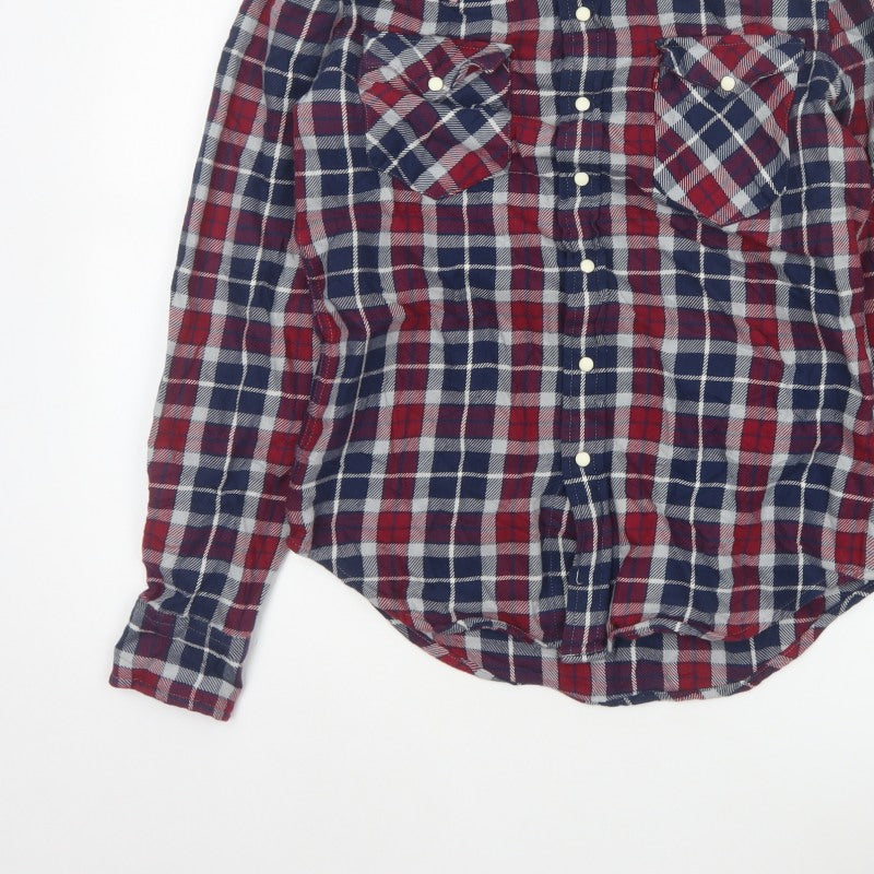 Levi's Men's Multicoloured S Plaid Flannel Snap Button-Up Shirt