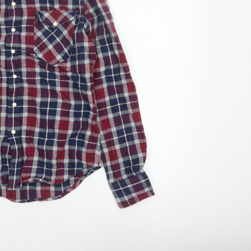 Levi's Men's Multicoloured S Plaid Flannel Snap Button-Up Shirt