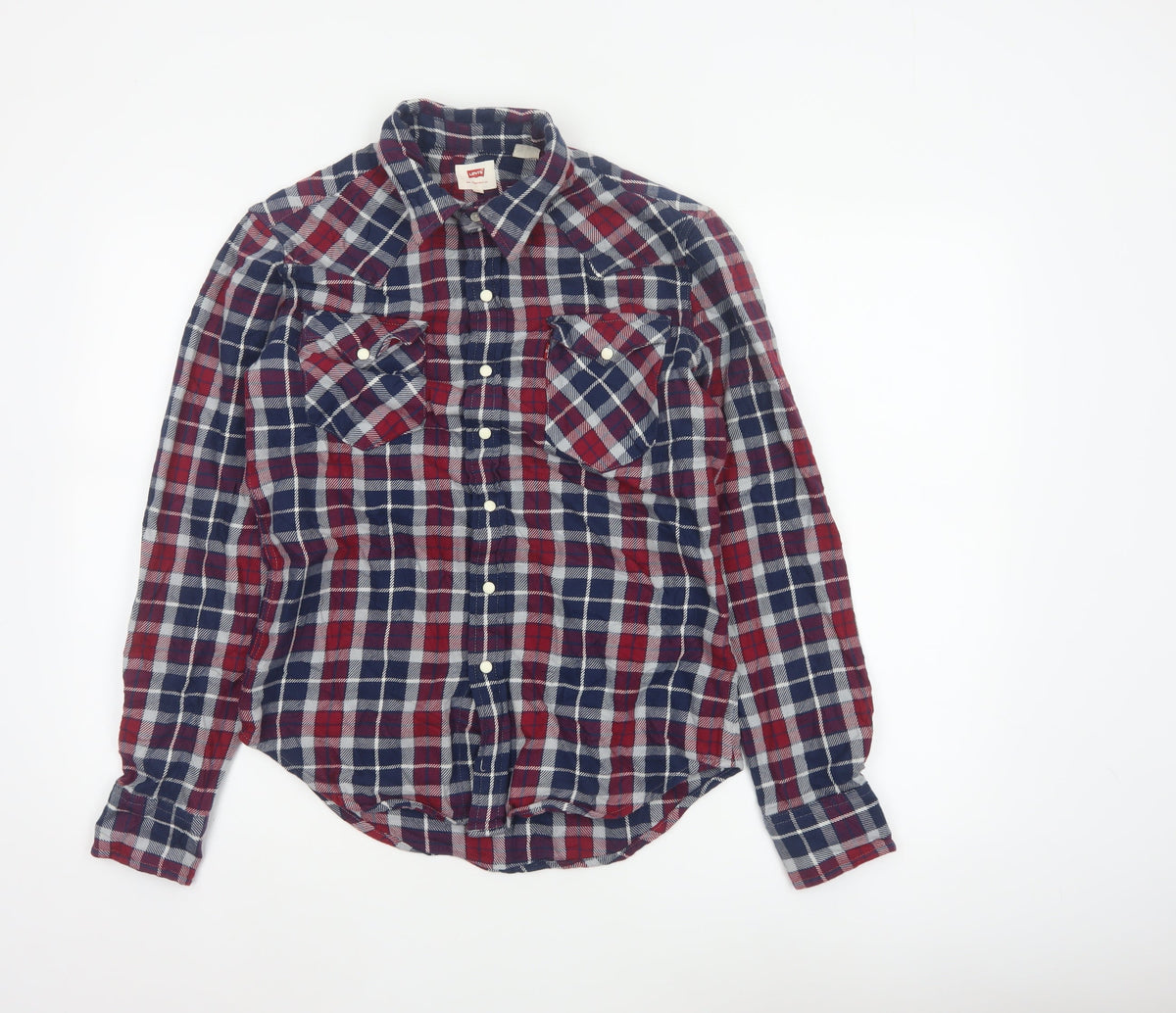 Levi's Men's Multicoloured S Plaid Flannel Snap Button-Up Shirt