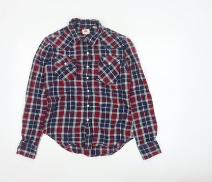 Levi's Men's Multicoloured S Plaid Flannel Snap Button-Up Shirt