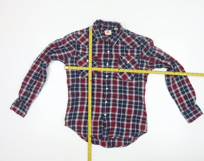 Levi's Men's Multicoloured S Plaid Flannel Snap Button-Up Shirt