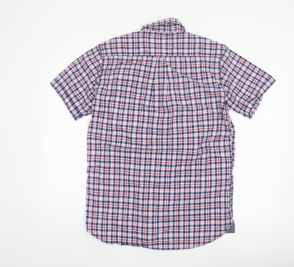 Harvey Parker Men’s Blue Check Short Sleeve Button-Up Shirt Size S