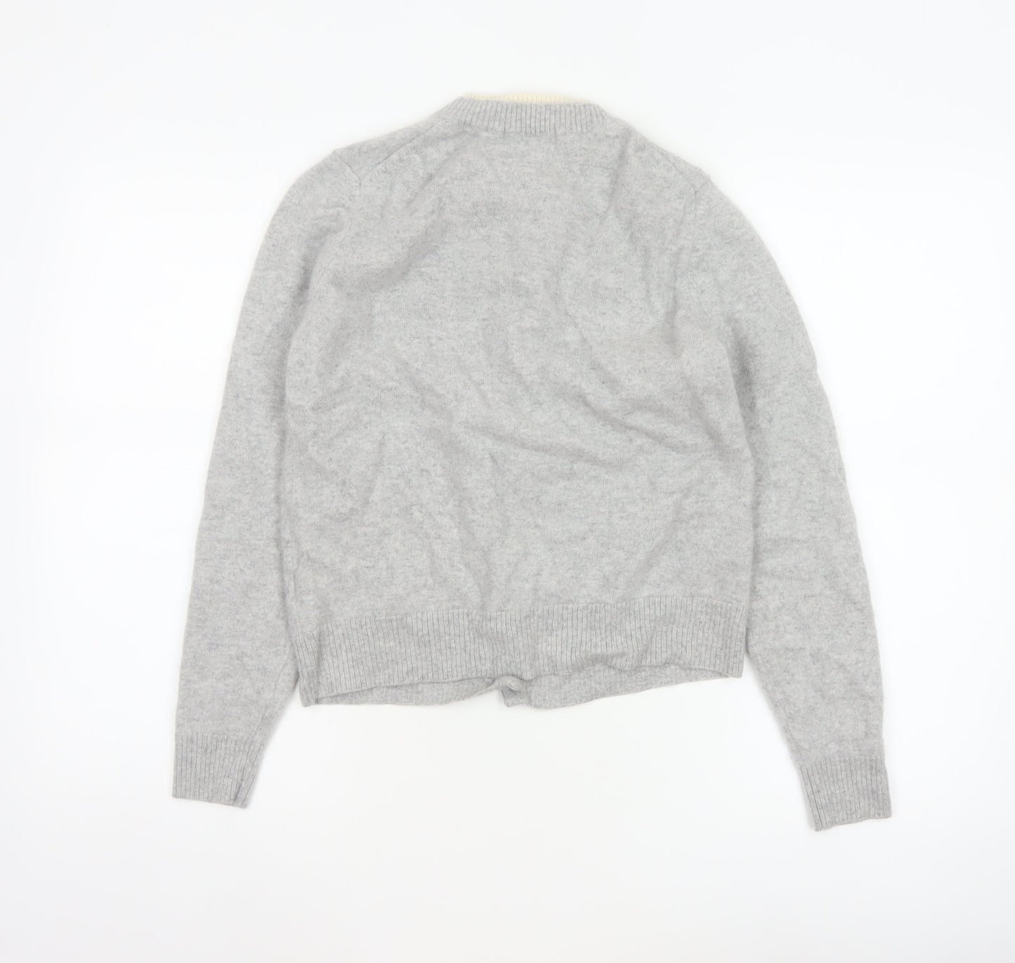 Autograph Women Grey Cashmere Cardigan Size 10 Crew Neck Button Knit