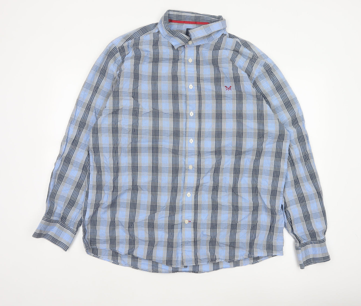 Crew Clothing Co. Men’s Blue Check 2XL Classic Fit Button-Down Shirt