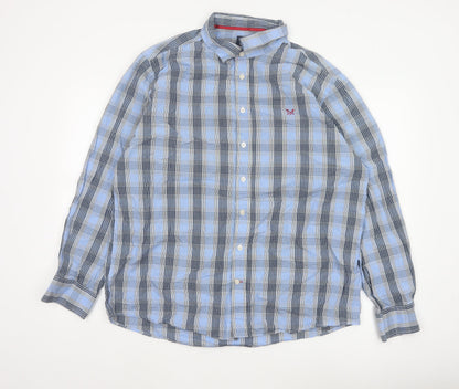 Crew Clothing Co. Men’s Blue Check 2XL Classic Fit Button-Down Shirt