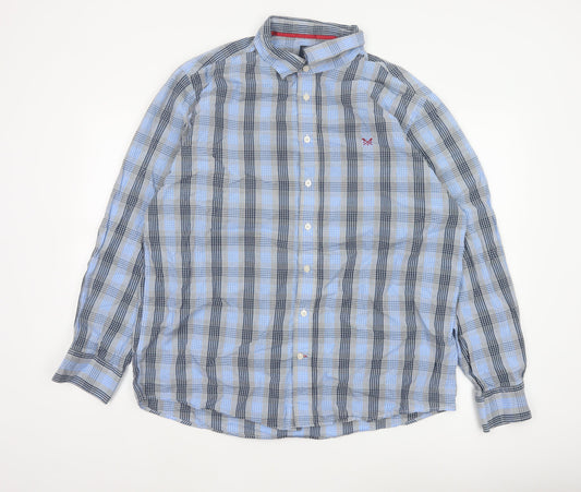 Crew Clothing Co. Men’s Blue Check 2XL Classic Fit Button-Down Shirt