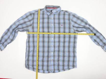 Crew Clothing Co. Men’s Blue Check 2XL Classic Fit Button-Down Shirt