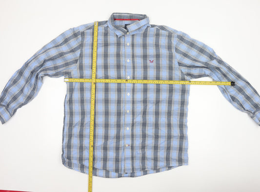 Crew Clothing Co. Men’s Blue Check 2XL Classic Fit Button-Down Shirt