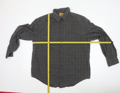 Timberland Men Grey Check XL Cotton Long Sleeve Button-Up Shirt