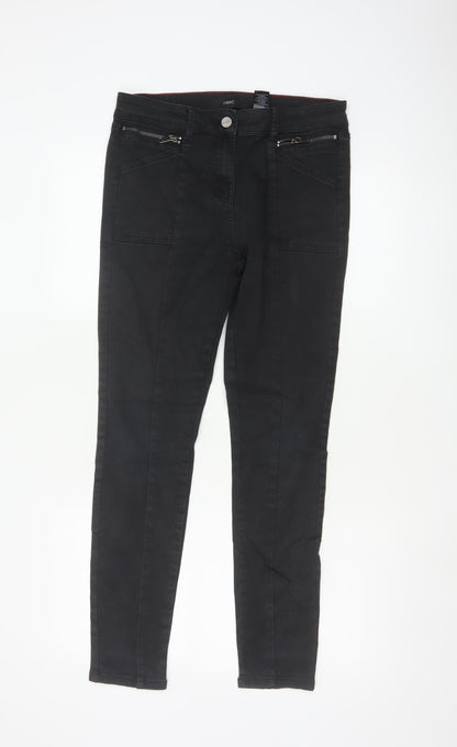 Next Women’s Black UK 16R Skinny Stretch Jeans Zip Pockets