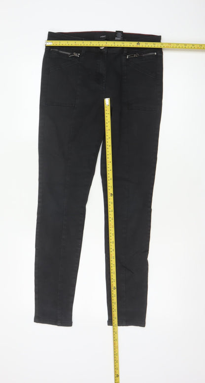 Next Women’s Black UK 16R Skinny Stretch Jeans Zip Pockets