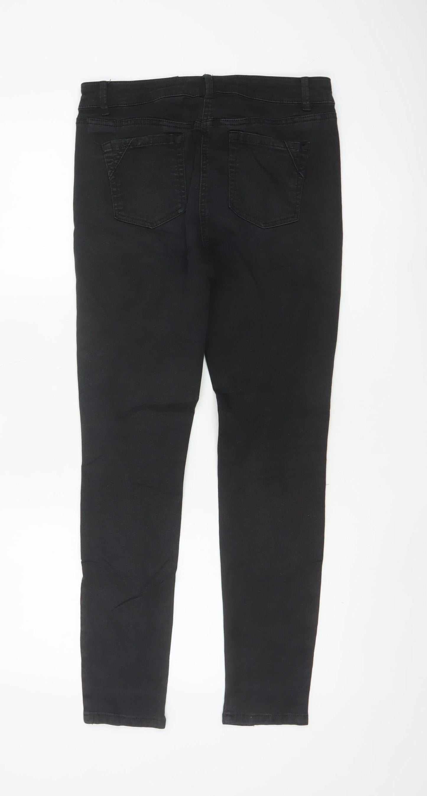 Next Women’s Black UK 16R Skinny Stretch Jeans Zip Pockets
