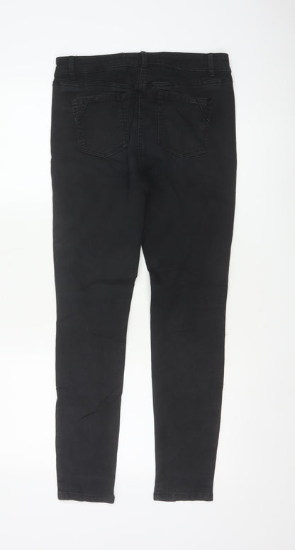 Next Women’s Black UK 16R Skinny Stretch Jeans Zip Pockets