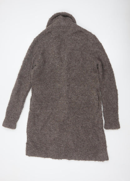 Mercer & Madison Women Grey UK 12 Alpaca Wool Long Collared Cardigan