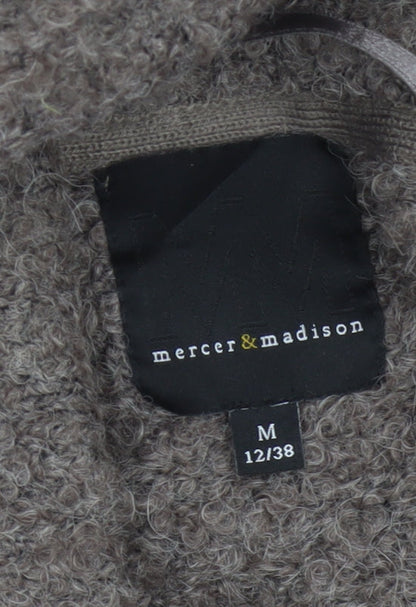 Mercer & Madison Women Grey UK 12 Alpaca Wool Long Collared Cardigan