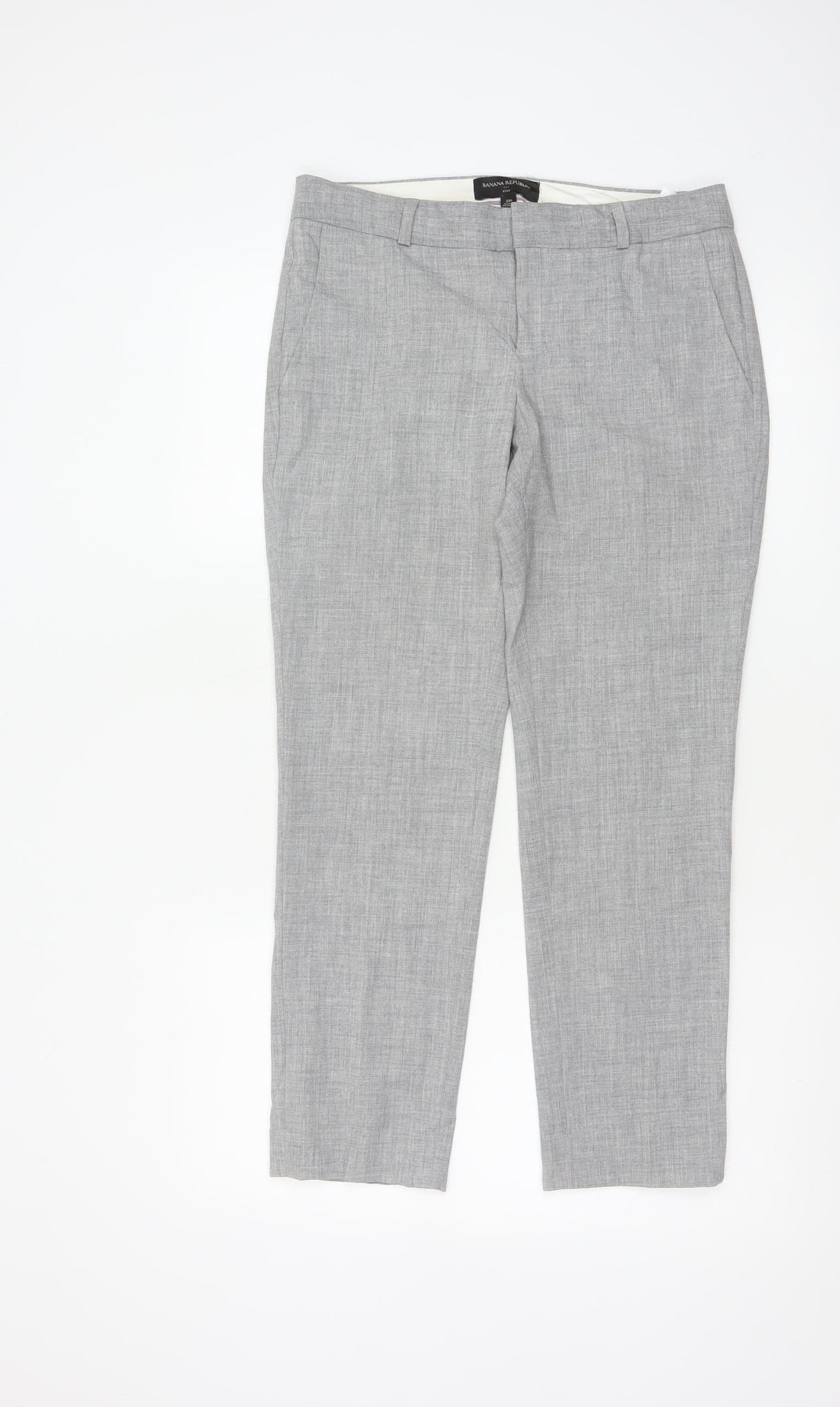 Banana Republic Women Grey UK 6 Petite Ryan Tailored Dress Trousers