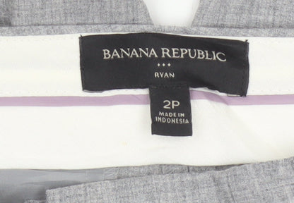 Banana Republic Women Grey UK 6 Petite Ryan Tailored Dress Trousers