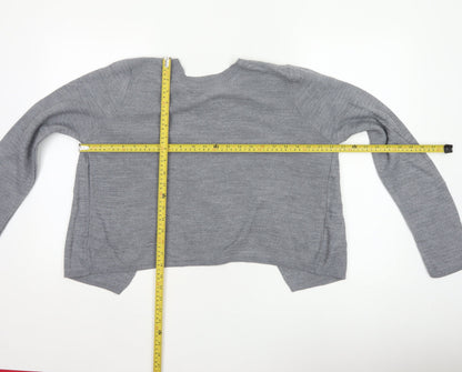FatFace Women Grey UK 12 Open Wrap Knit Long Sleeve Cardigan