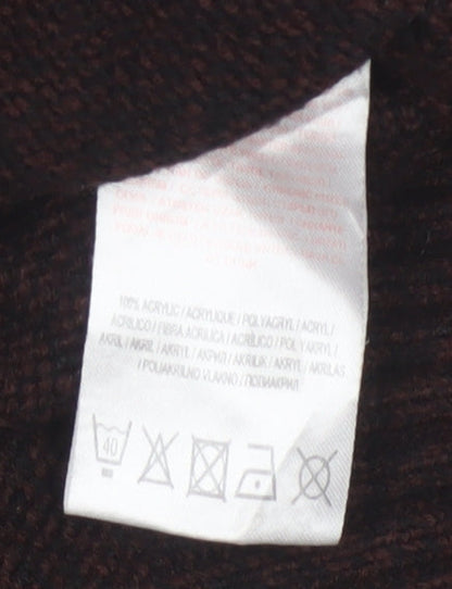 Headland Premium Men’s Brown M Cable-Knit Crew Neck Pullover Jumper