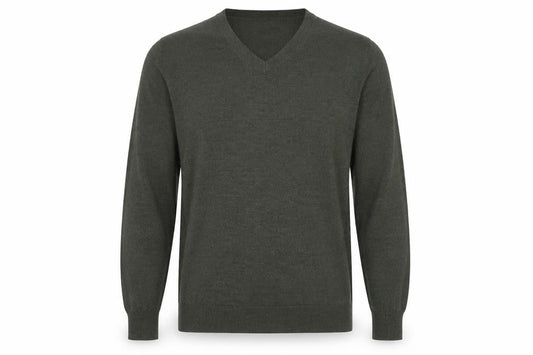 Austin Reed Men’s Green V-Neck Wool Blend Pullover Jumper Size L