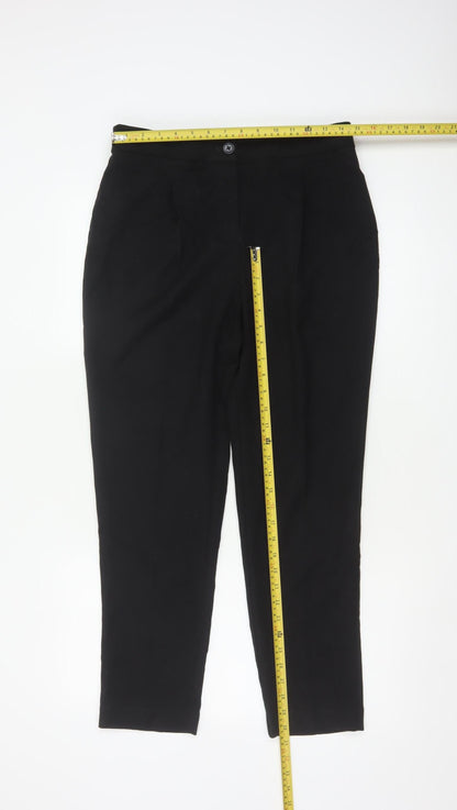 Next Women Black UK 12 Tall Slim Tapered Work Trousers