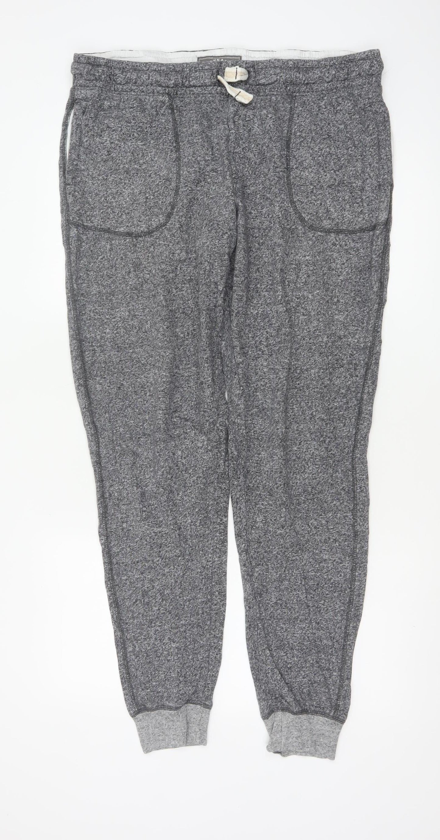 FatFace Men’s Grey Marl XL Cotton Blend Cuffed Jogger Trousers