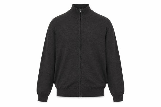 Cincinati Men's Black XL Full Zip Cotton Acrylic Knit Jumper