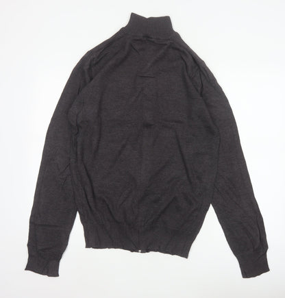 Cincinati Men's Black XL Full Zip Cotton Acrylic Knit Jumper