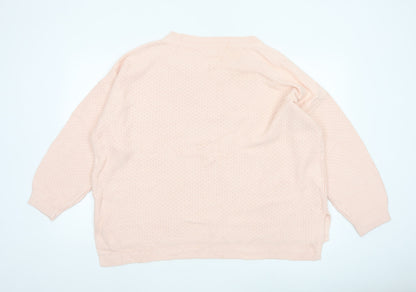 Fat Face Women Pink UK 24 Relaxed Crew Neck Knit Jumper