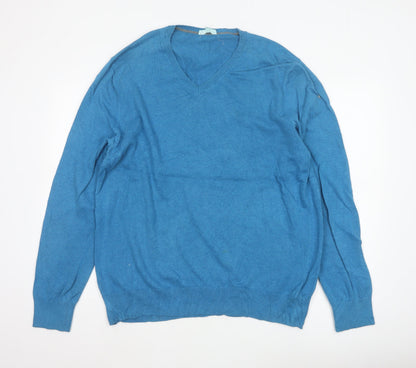 Gap Men’s Blue XL V-Neck Knit Pullover Jumper Long Sleeve Casual