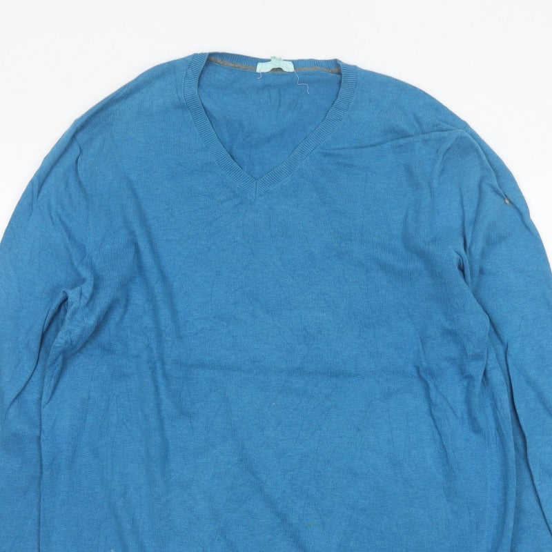 Gap Men’s Blue XL V-Neck Knit Pullover Jumper Long Sleeve Casual
