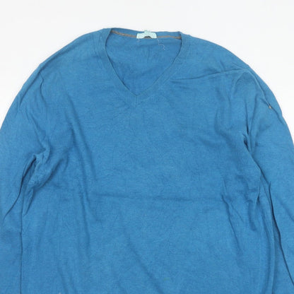 Gap Men’s Blue XL V-Neck Knit Pullover Jumper Long Sleeve Casual