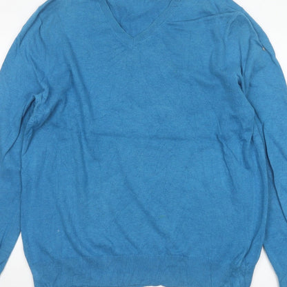 Gap Men’s Blue XL V-Neck Knit Pullover Jumper Long Sleeve Casual