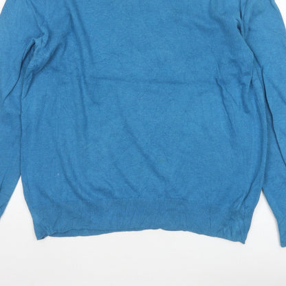 Gap Men’s Blue XL V-Neck Knit Pullover Jumper Long Sleeve Casual