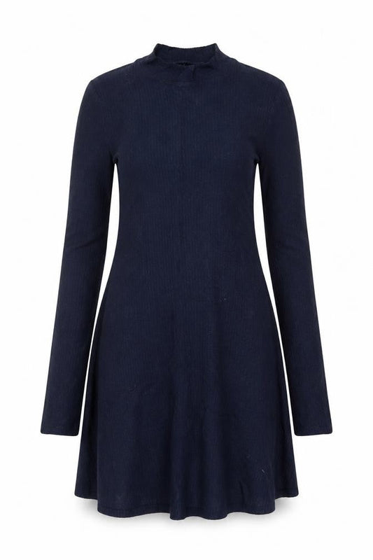 Hollister Women’s Navy S Fit & Flare Mock Neck Knit Jumper Dress