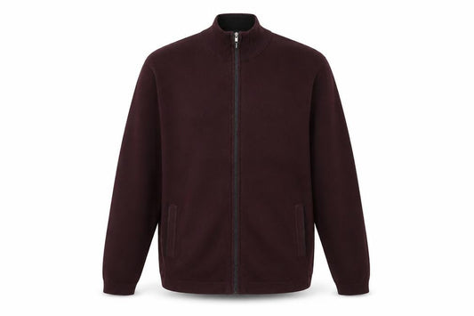 Jeff Banks London Men's Burgundy S Cotton Cashmere Full Zip Jumper