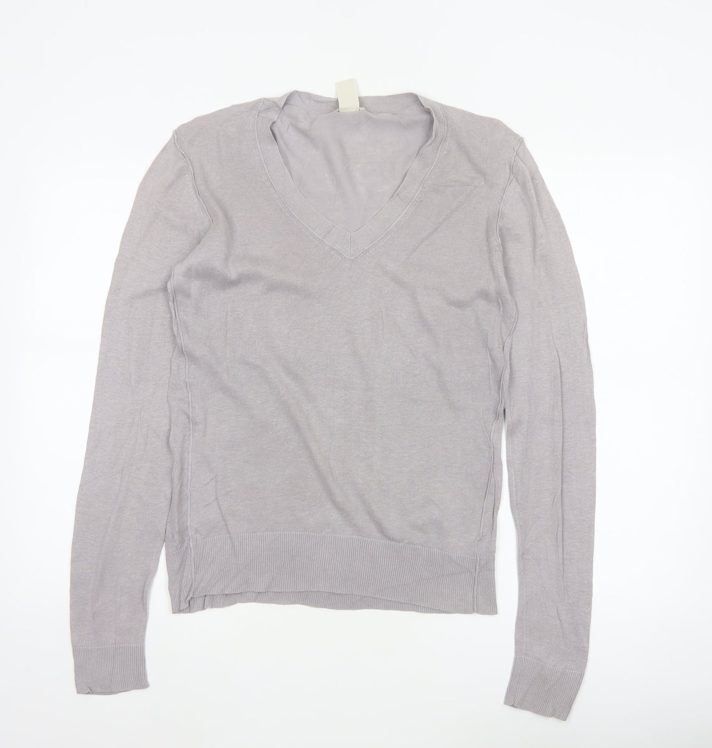 GAP Women’s Grey Linen Cotton V-Neck Pullover Jumper Size S