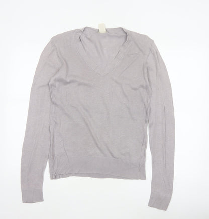 GAP Women’s Grey Linen Cotton V-Neck Pullover Jumper Size S