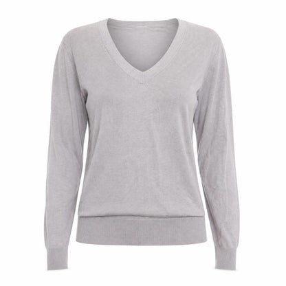 Gap Women’s Grey Linen Cotton V-Neck Pullover Jumper Size S