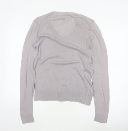 GAP Women’s Grey Linen Cotton V-Neck Pullover Jumper Size S