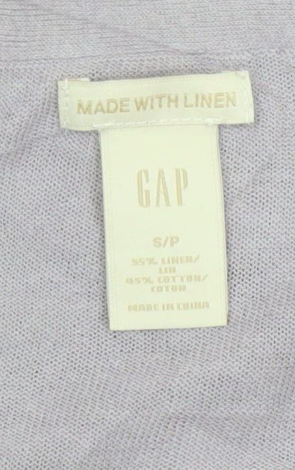 GAP Women’s Grey Linen Cotton V-Neck Pullover Jumper Size S