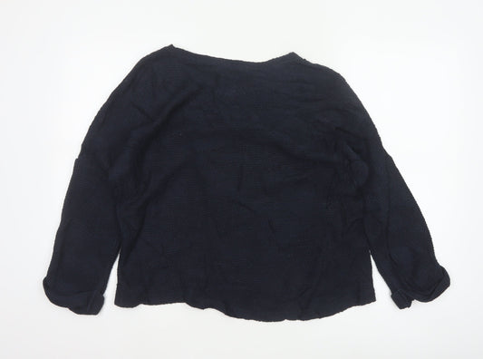 Next Women’s Navy Blue Size 14 Floral Crochet Yoke Knit Jumper