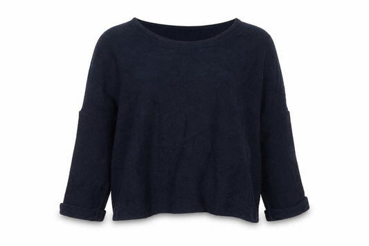 Next Women’s Navy Blue Size 14 Floral Crochet Yoke Knit Jumper
