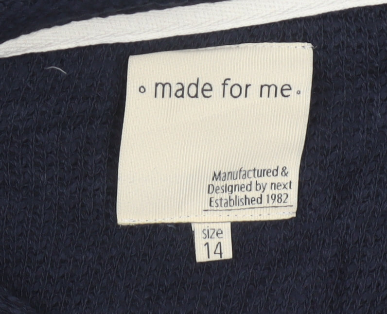 Next Women’s Navy Blue Size 14 Floral Crochet Yoke Knit Jumper
