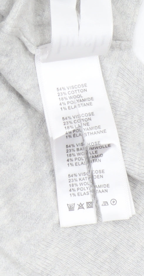 Hush Women Grey XL Ringer V-Neck Short Sleeve Jersey Top