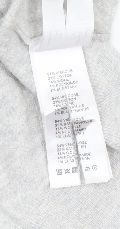 Hush Women Grey XL Ringer V-Neck Short Sleeve Jersey Top